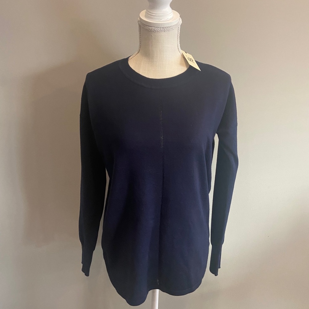Women Max Studio Long Sleeve Blue Sweater Size XS